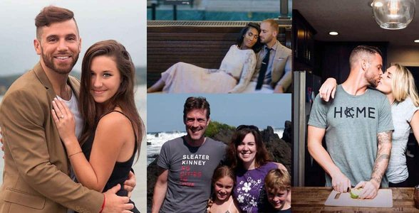 Collage de photos de couples qui se sont rencontrés en ligne