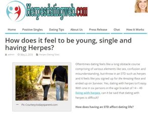 Screenshot van de HerpesDatingWeb-blog