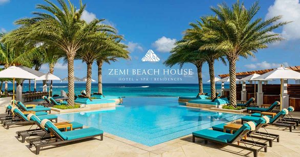 Foto van Zemi Beach House zwembad met logo
