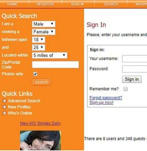 Screenshot von HIVPoz.net