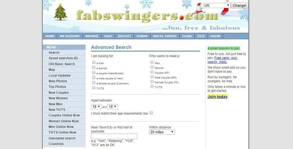 Screenshot von FabSwingers.com