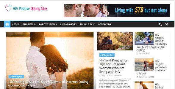 Snímek obrazovky z HIVPositiveDatingSites.org