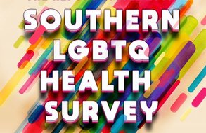 Screenshot van de voorpagina van het rapport Southern LGBTQ Health Survey