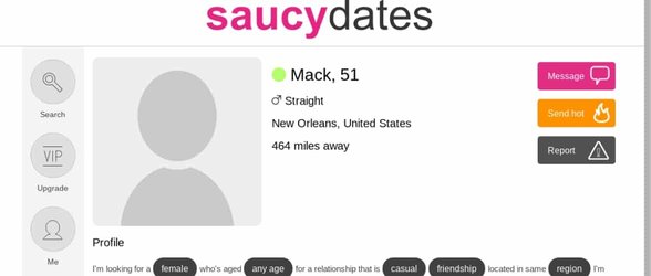 Screenshot van SaucyDates