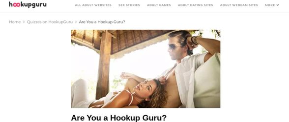Screenshot van de quizzen van Hookup Guru