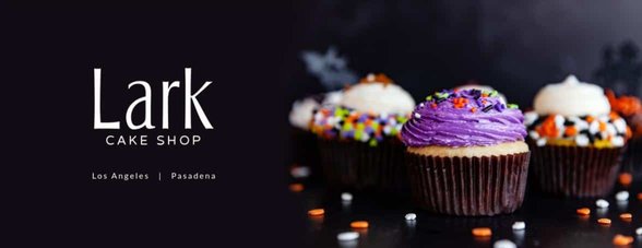 Schermata del sito web di Lark Cake Shop